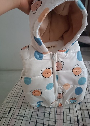 Çocuk Kapüşonlu Fermuarlı Yelek - Görsel 2