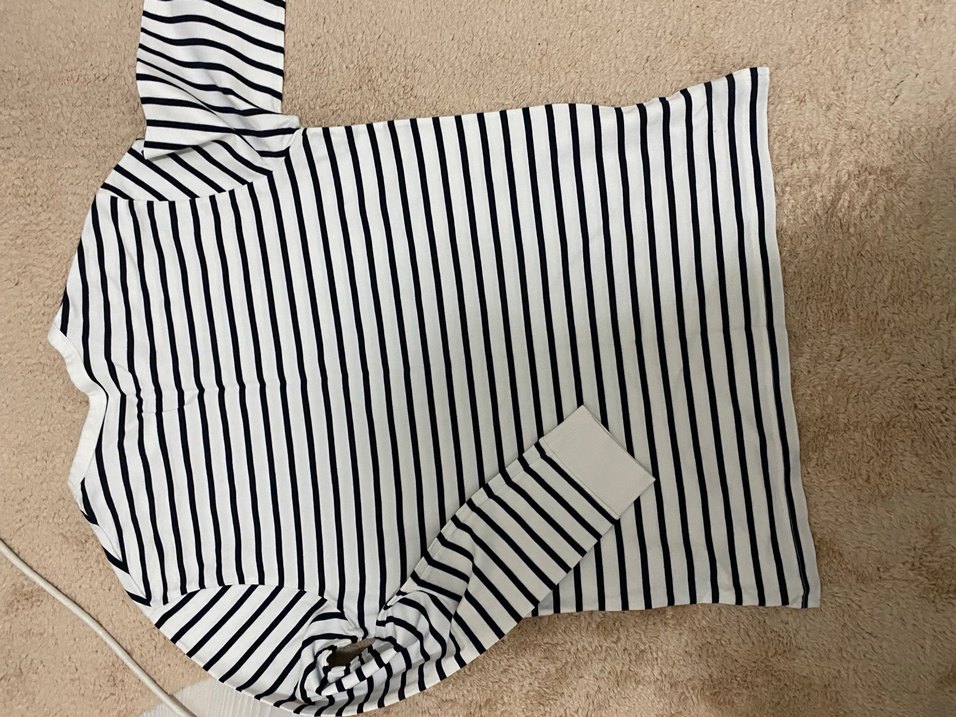 Erkek Siyah Beyaz Çizgili Uzun Kollu Tişört - Görsel 2