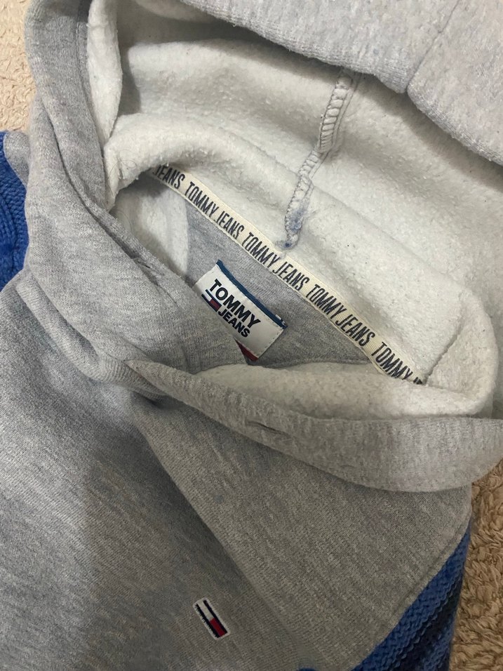 Gri Erkek  Kapüşonlu Örgü Sweatshirt - Görsel 3