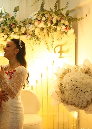 Beyaz Parlak Taşlı Metal Saç Aksesuarı - Görsel 4