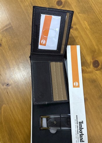 Bej Timberland Baskılı Cüzdan ve anahtar - Görsel 2