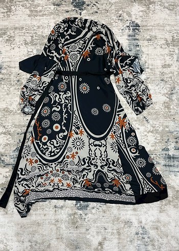 Uzun Desenli Bohem Elbise - Görsel 3