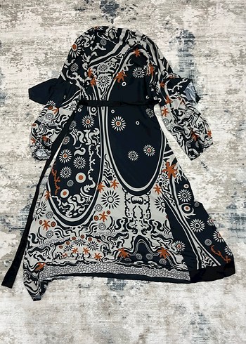 Uzun Desenli Bohem Elbise - Görsel 4