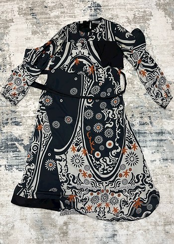 Uzun Desenli Bohem Elbise - Görsel 2