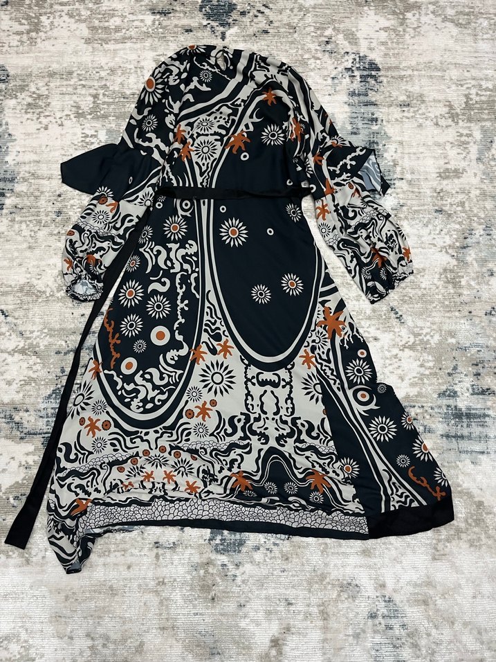 Uzun Desenli Bohem Elbise - Görsel 3