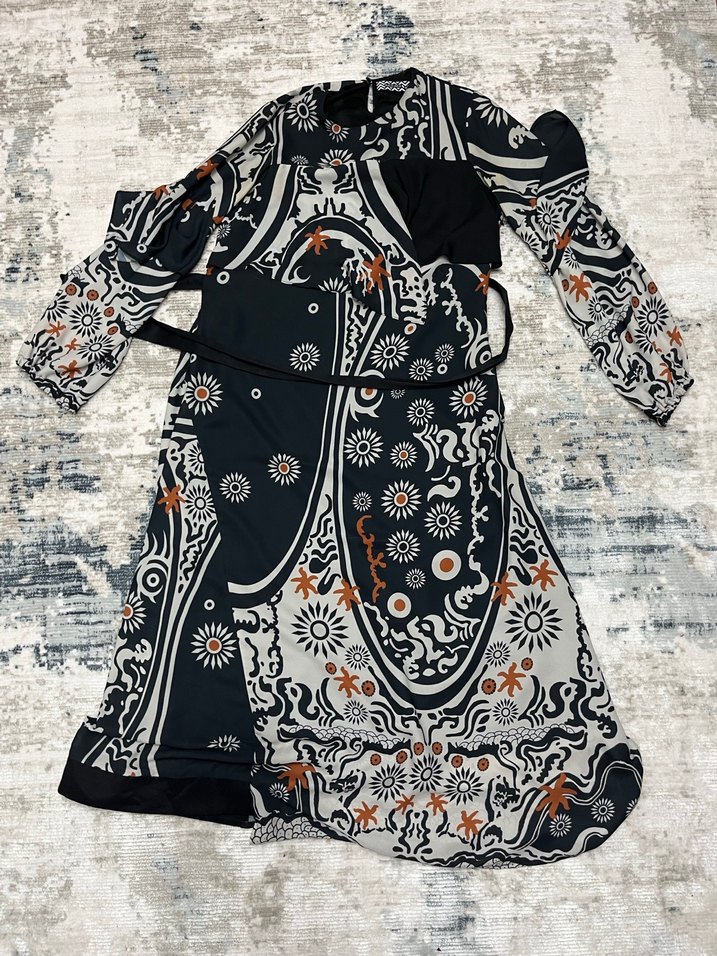 Uzun Desenli Bohem Elbise - Görsel 2