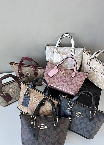 Coach Siyah Desenli Deri Çanta - Görsel 4