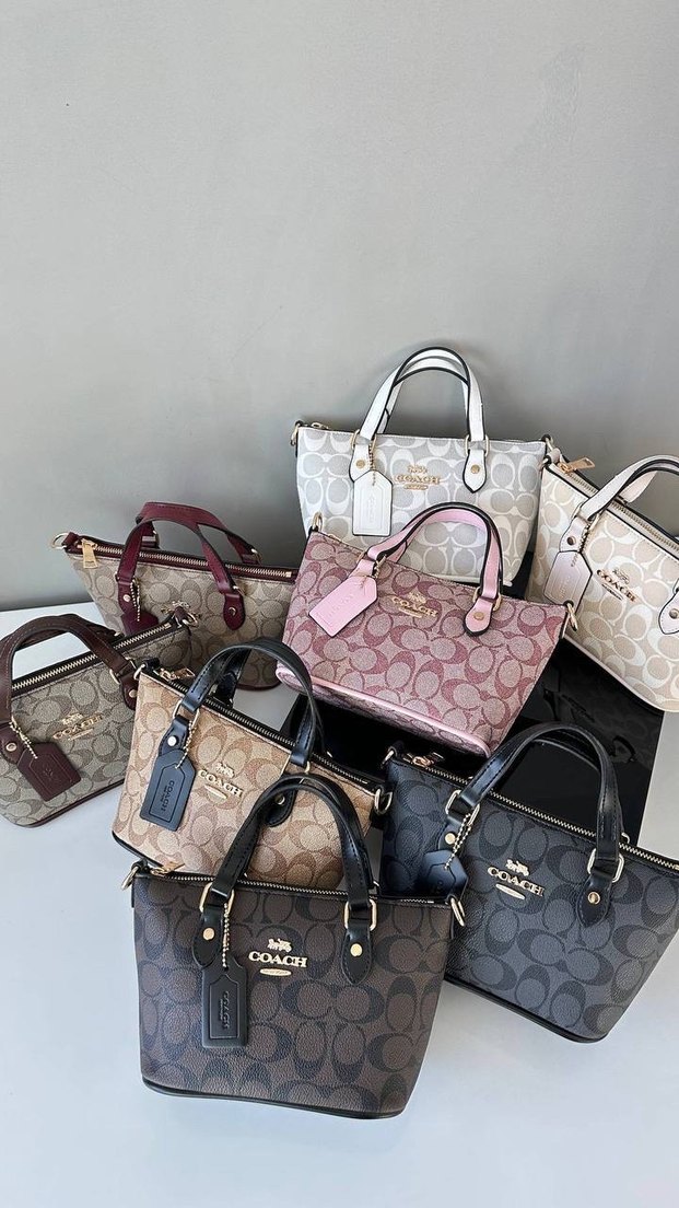 Coach Siyah Desenli Deri Çanta - Görsel 4