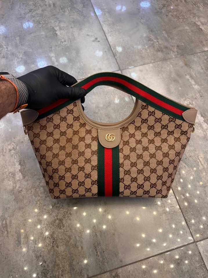 Klasik Şıklıkta Kahverengi Baskılı Kadın Çantası - Görsel 4