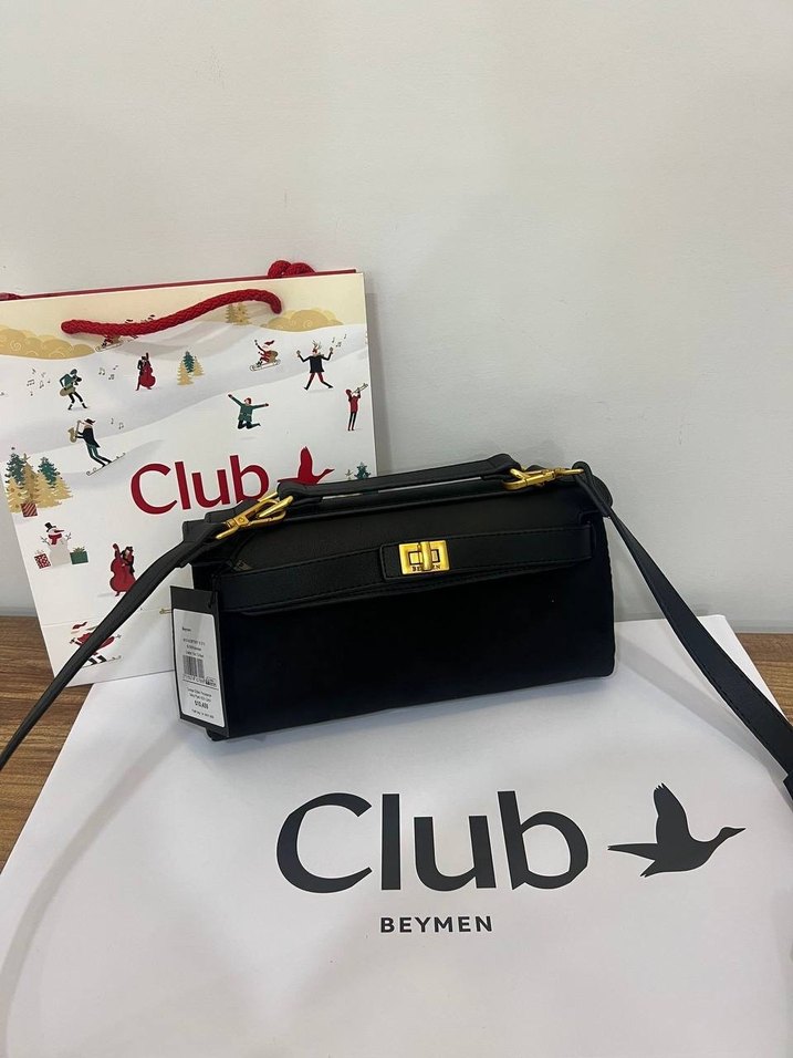 Kahverengi Süet Tokalı Kadın Çanta - Görsel 2