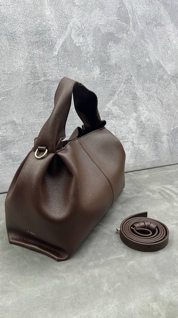 Polene  marka Kemer Detaylı Siyah Deri Kadın Çanta - Görsel 3