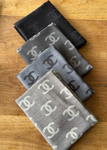 Kadın Pamuklu Dökümlü Şal - Gri ve Kahverengi - Görsel 2