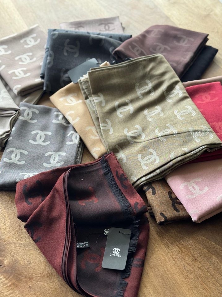 Kadın Pamuklu Dökümlü Şal - Gri ve Kahverengi - Görsel 3