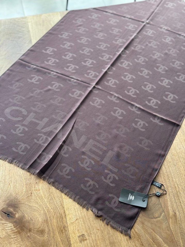 Kadın Pamuklu Dökümlü Şal - Gri ve Kahverengi - Görsel 4