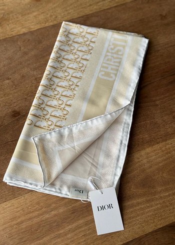 Dantel Detaylı Kadın Gri ve Kahverengi Tiwil ipek eşarp - Görsel 2