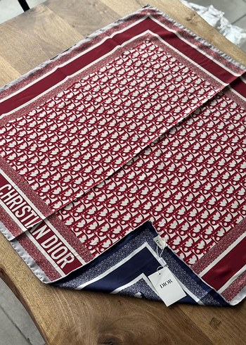 Dantel Detaylı Kadın Gri ve Kahverengi Tiwil ipek eşarp - Görsel 4