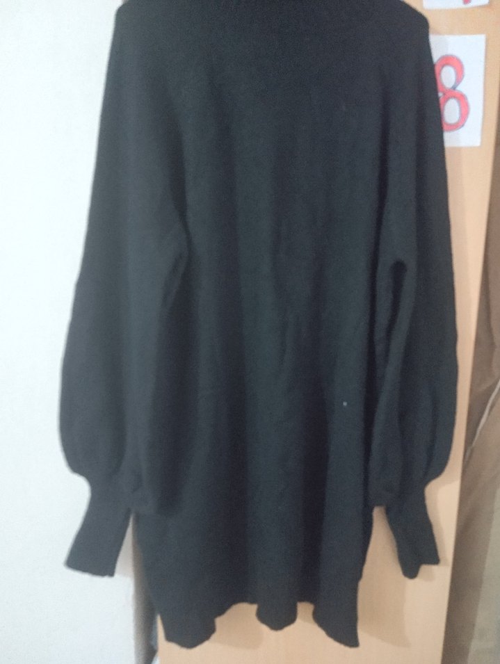 Siyah Kadın Boğazlı Uzun Kollu Triko - Görsel 3