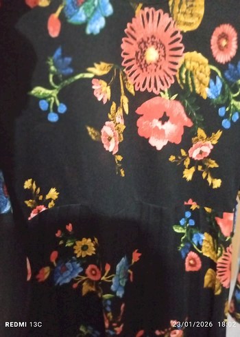 Çiçek Desenli Uzun Bohem Elbise - Görsel 2