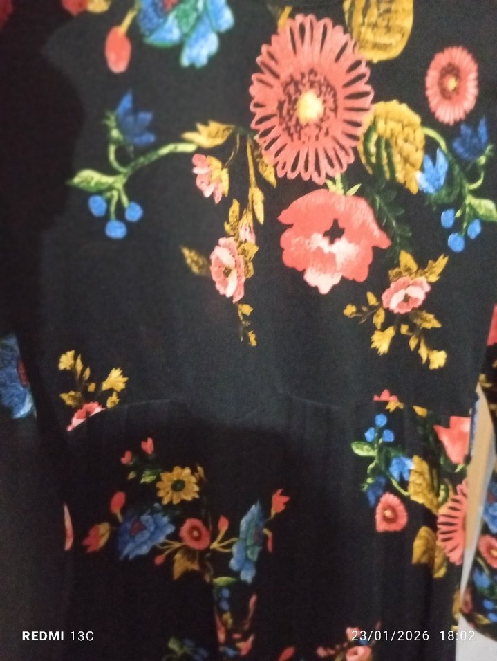 Çiçek Desenli Uzun Bohem Elbise - Görsel 2