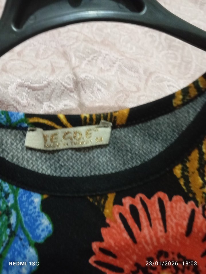 Çiçek Desenli Uzun Bohem Elbise - Görsel 5