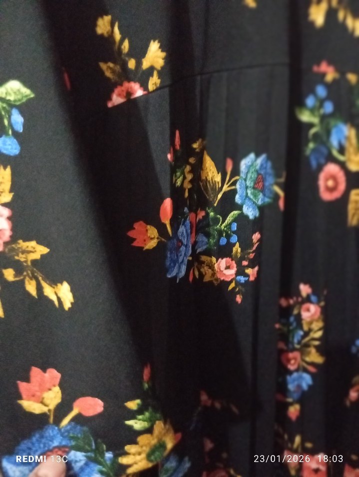 Çiçek Desenli Uzun Bohem Elbise - Görsel 4