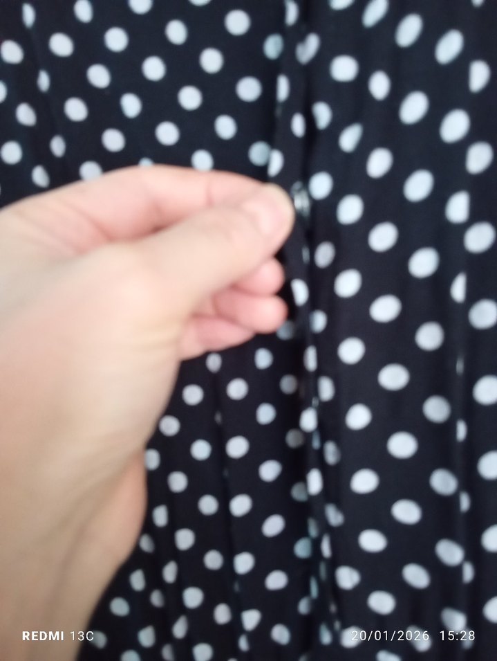 Uzun Puantiyeli bisiklet Yaka Kadın Elbise - Görsel 5