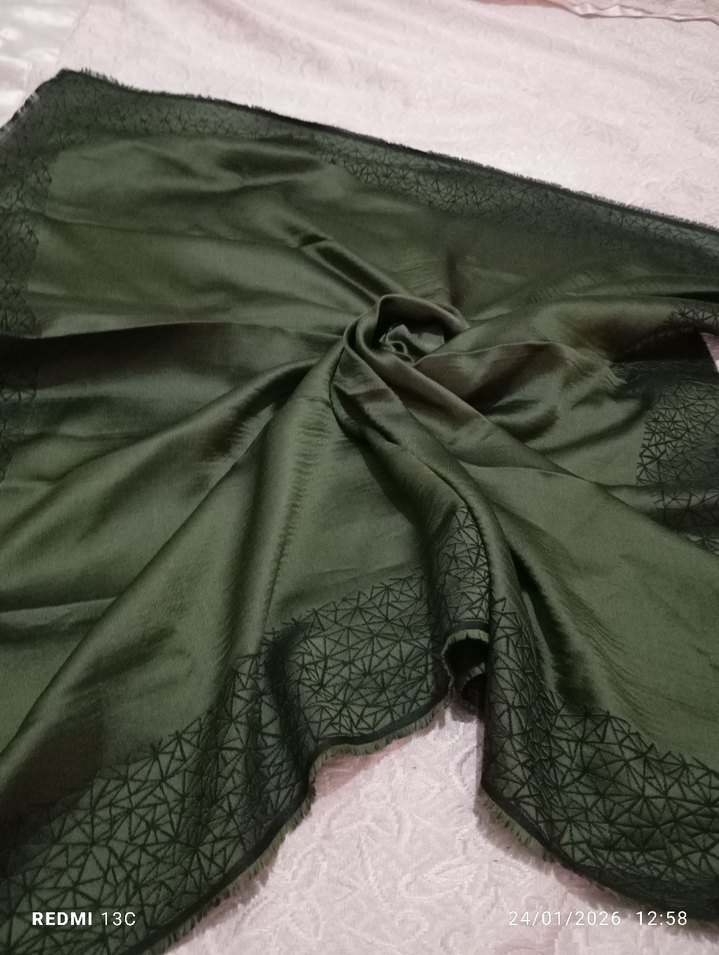 Kadın Yeşil Bohem Drapeli esarp - Görsel 3