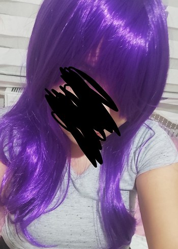 Mor Gotik Kadın peruk - Görsel 4
