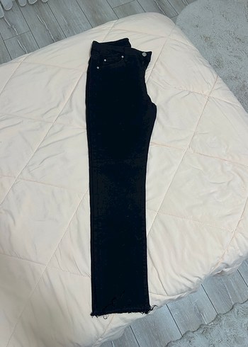 Kadın Siyah Regular Fit Denim Pantolon - Görsel 2