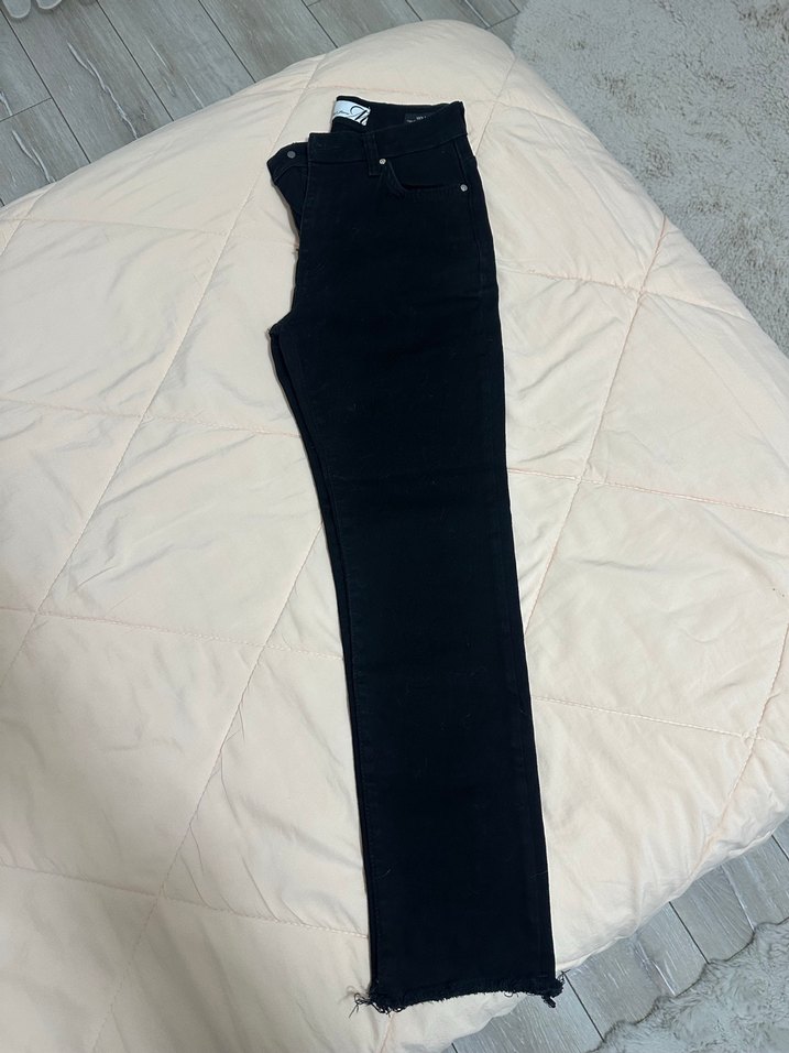 Kadın Siyah Regular Fit Denim Pantolon - Görsel 3