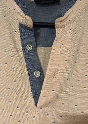 Pembe V Yaka Kısa Kollu Pamuklu Erkek Polo Tişört - Görsel 4