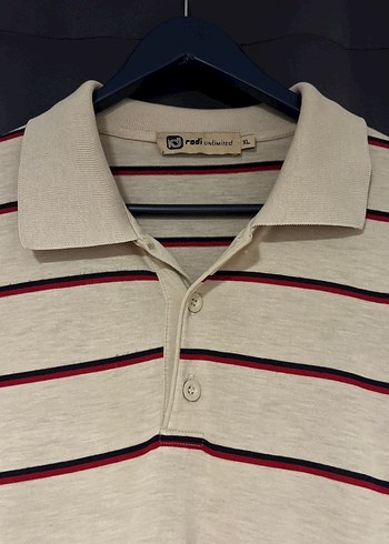 Bej Çizgili Erkek Polo Tişört - Görsel 2