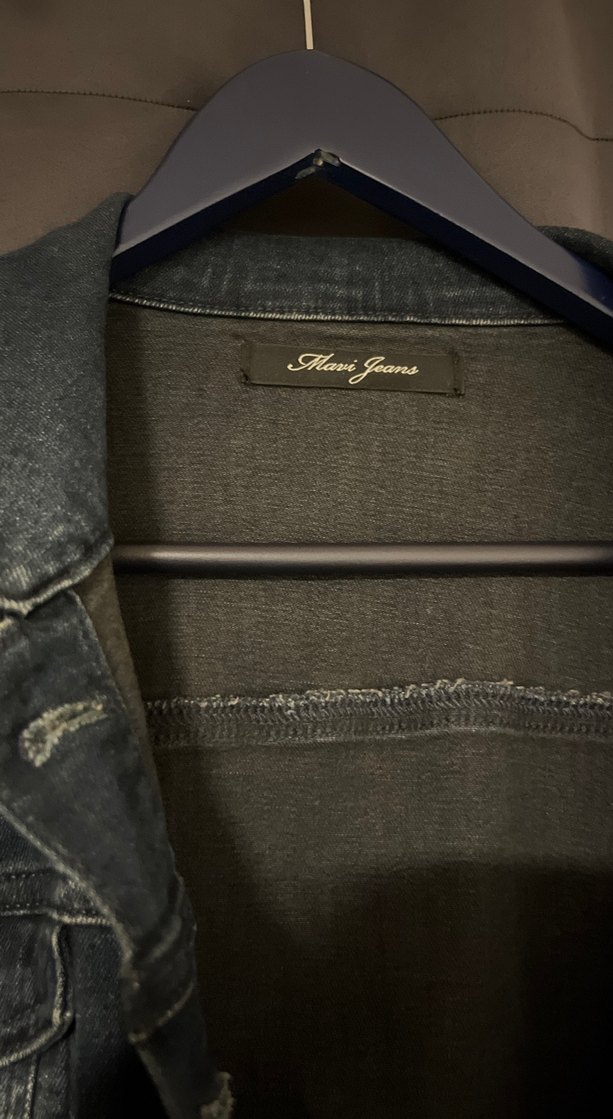 Kadın lacivert Koyu Denim Ceket Düğmeli - Görsel 2