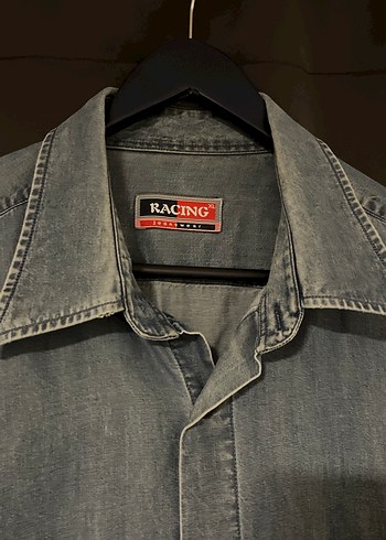 Mavi Kısa Kollu Denim Erkek Gömlek - Görsel 3