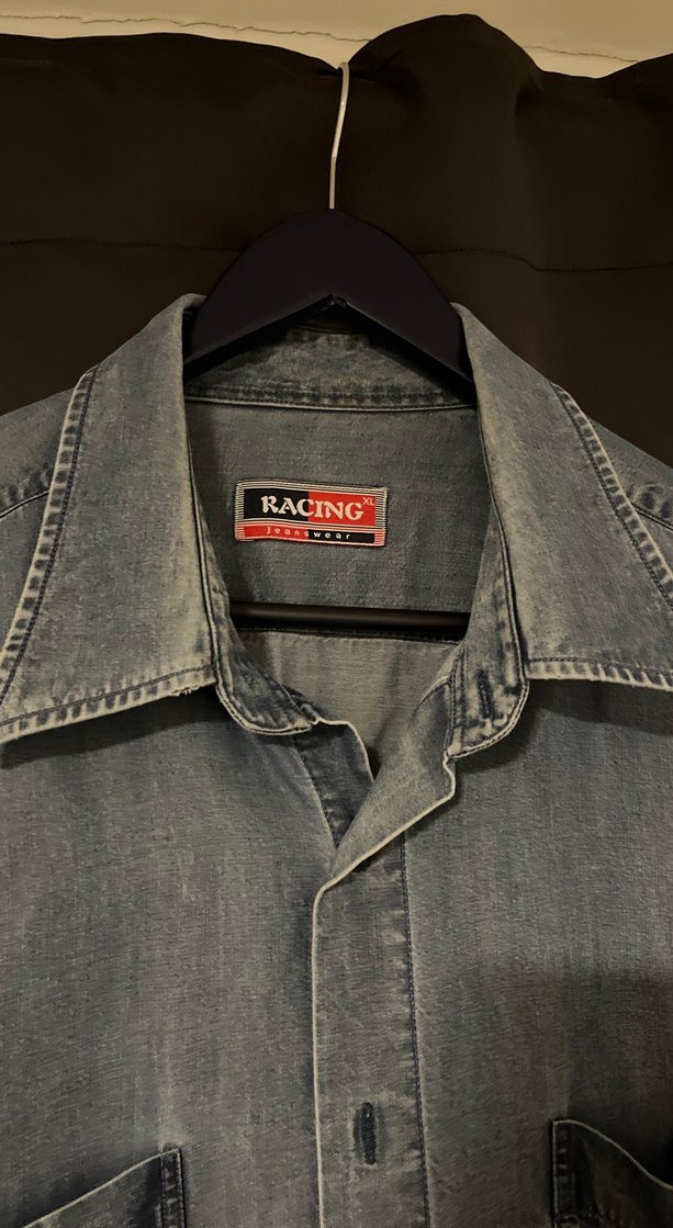 Mavi Kısa Kollu Denim Erkek Gömlek - Görsel 3