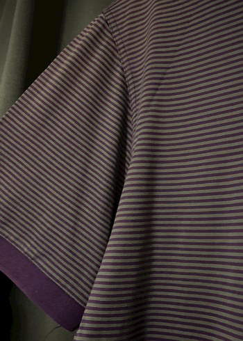 Mor gri çizgili erkek tişört - Görsel 3