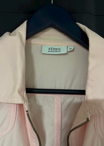 Düğmeli Pembe Midi Kadın Ceket - Görsel 3