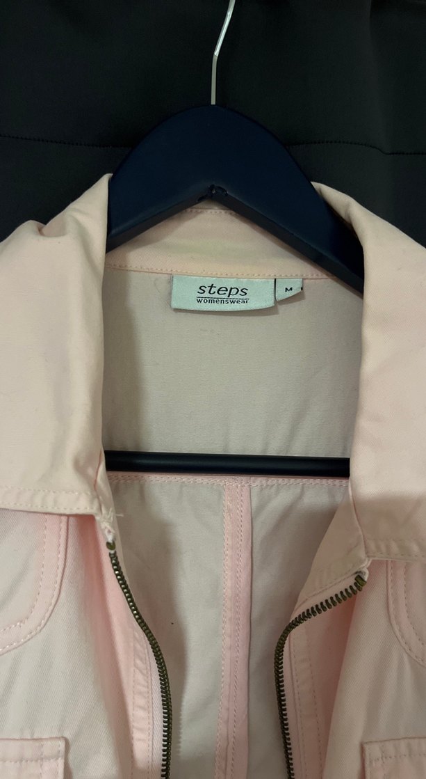 Düğmeli Pembe Midi Kadın Ceket - Görsel 3