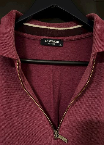 Bordo Fermuarlı Kısa Kollu Erkek Polo Tişört - Görsel 3