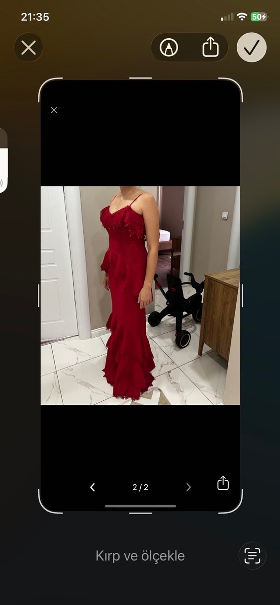 Alfabeta 38 beden kırmızı abiye elbise - Görsel 2