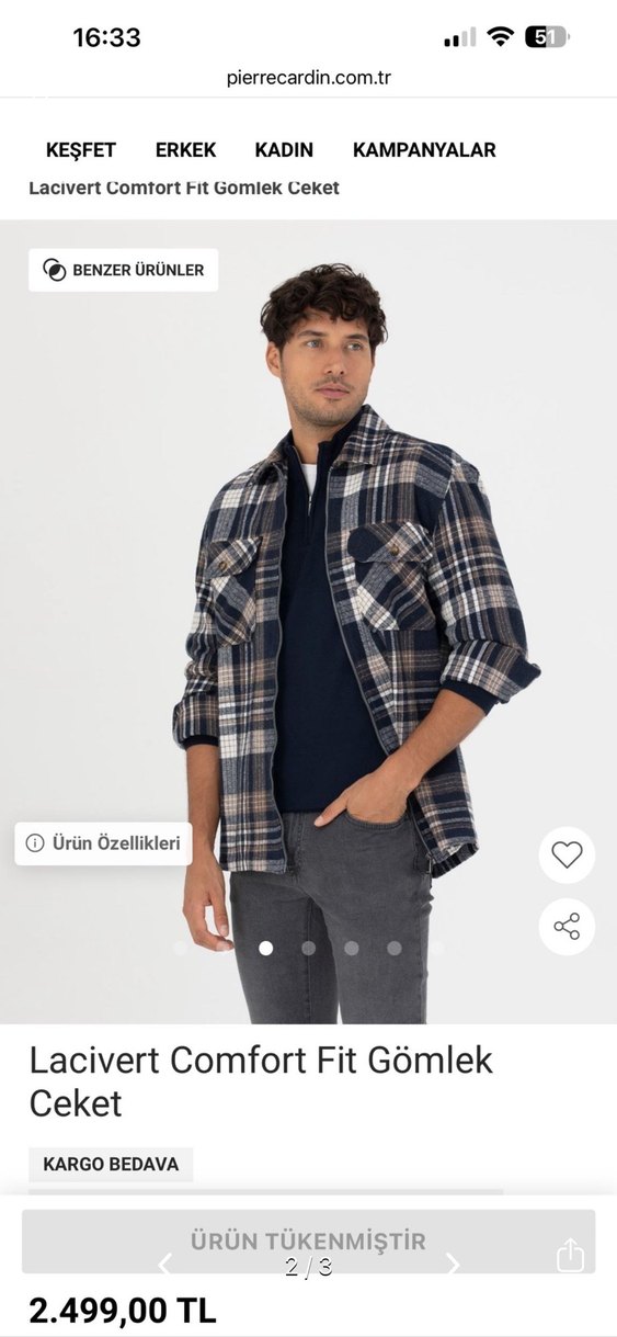 Pierre Cardin Lacivert Gömlek Ceket - Görsel 2