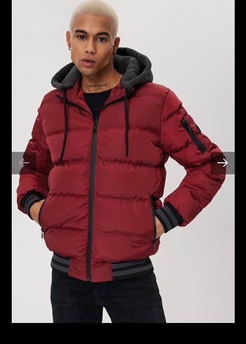 Lee Cooper Erkek Şişme Mont Kırmızı - Görsel 2