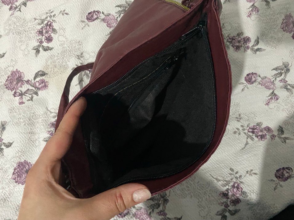 Bordo Deri Tokalı Kadın Çanta - Görsel 3