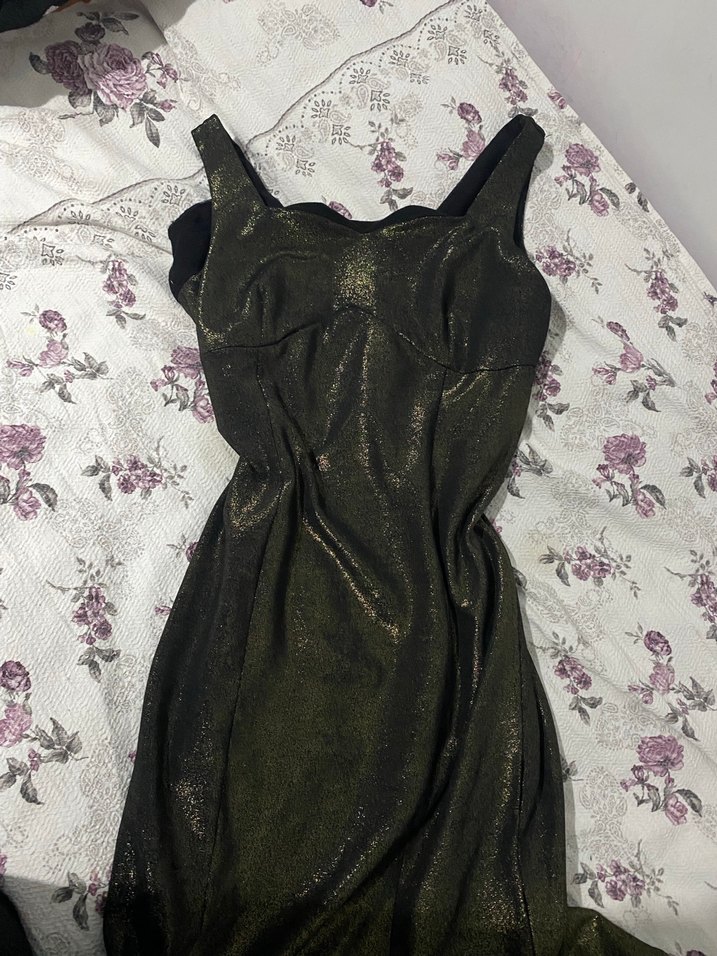 Siyah Drapeli Uzun Abiye Elbise - Görsel 2