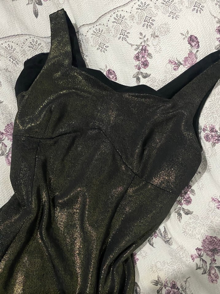 Siyah Drapeli Uzun Abiye Elbise - Görsel 3