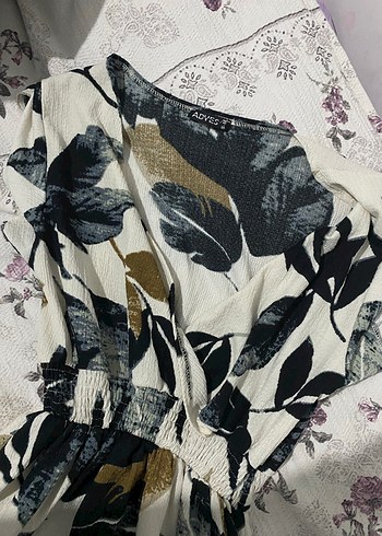 Kadın V Yaka Bohem Uzun Elbise - Görsel 2