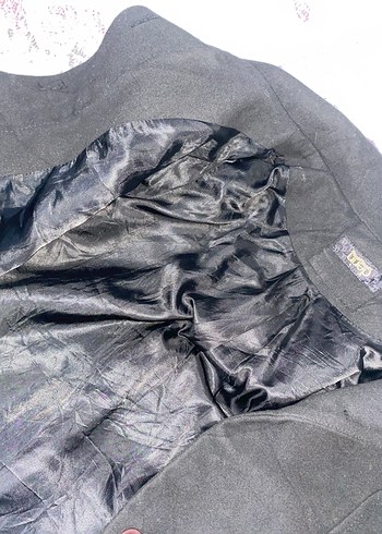 Düğmeli Siyah Midi  Ceket - Görsel 4