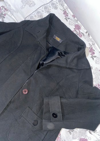 Düğmeli Siyah Midi  Ceket - Görsel 2