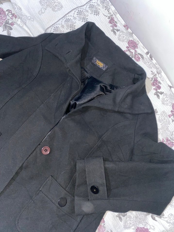 Düğmeli Siyah Midi  Ceket - Görsel 2