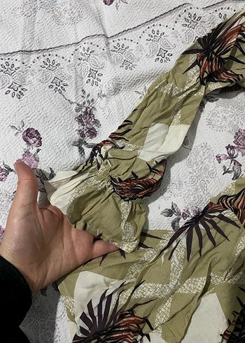 Uzun Kollu Bohem V Yakalı Mini Gömlek - Görsel 2